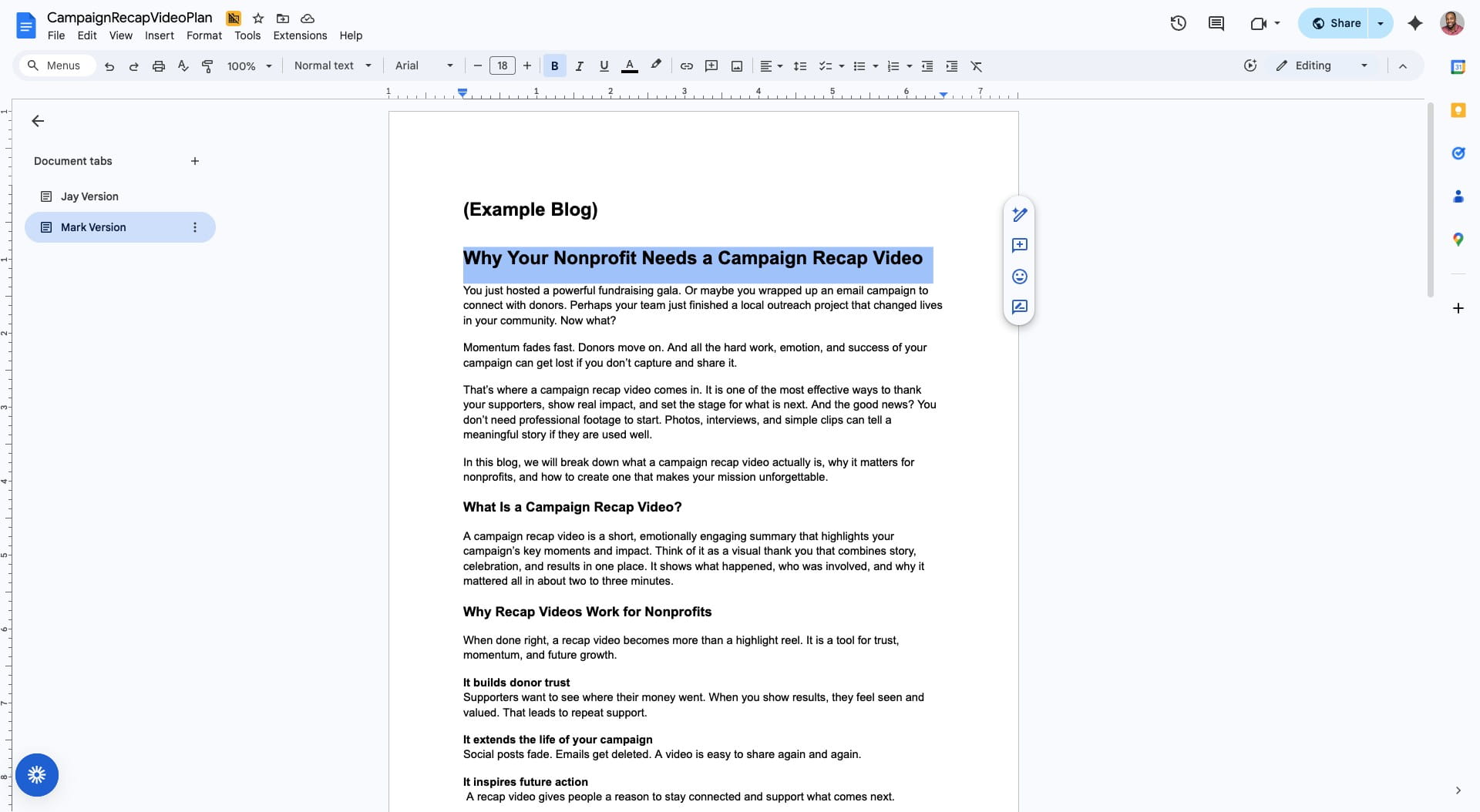 Copy the title of the blog post