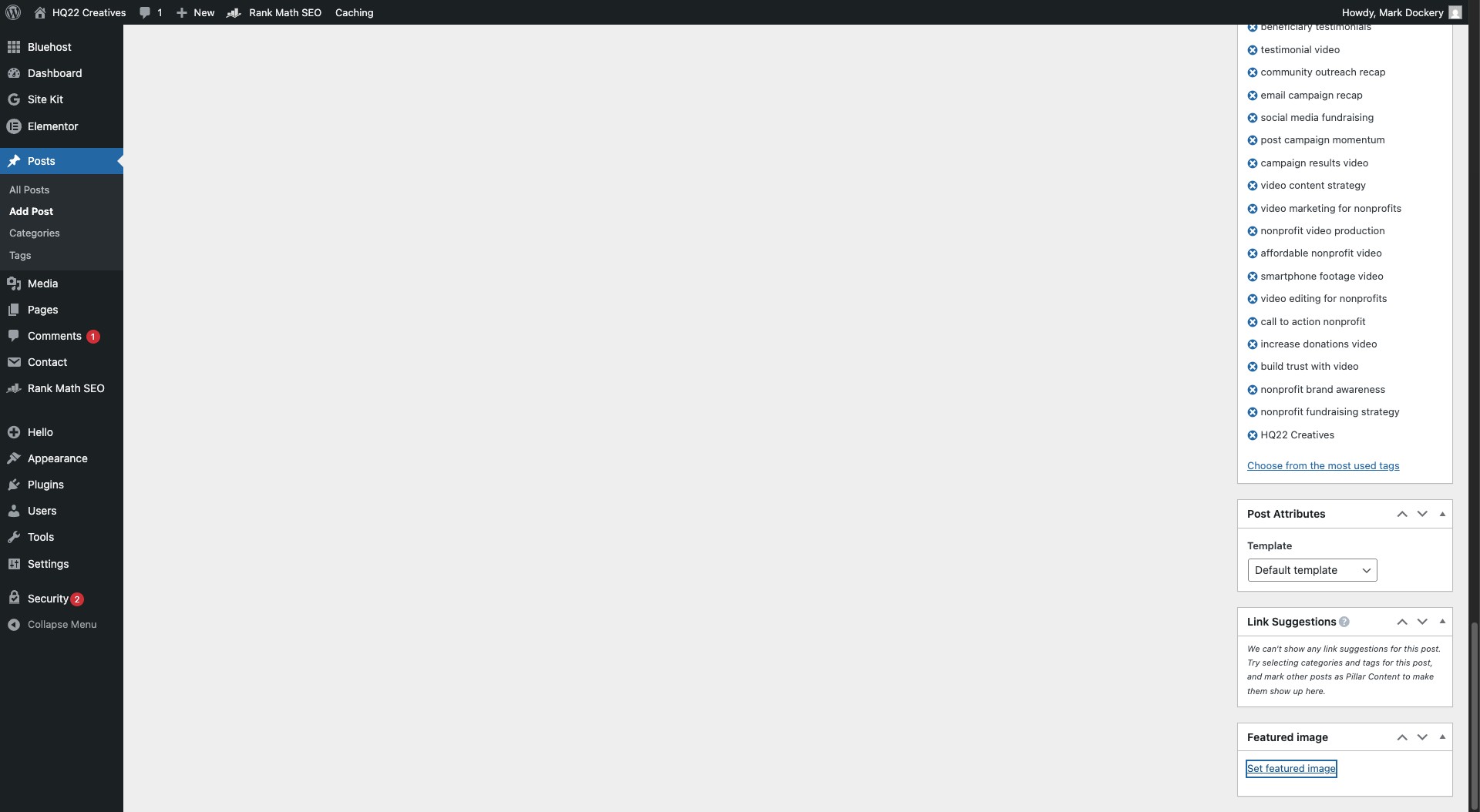 Click on "Set featured image"