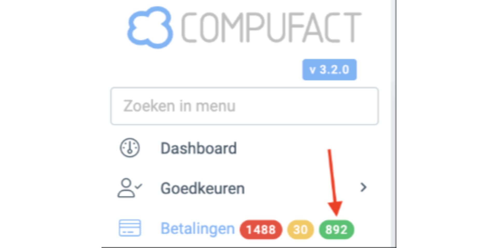 1. Indien een betaling automatisch kan gematcht worden aan een verkoop- of aankoopfactuur, dan wordt dit in een groen label weergegeven, in het label wordt ook het aantal automatisch gekoppelde facturen weergegeven. 
----
2. Indien er een gedeeltelijke match is dan wordt deze in het geel weergegeven, vb. te weinig betaald, dubbel betaald, … 
----
3.  Indien er geen match kan gevonden worden dan wordt het label in het rood weergegeven, vb. een vrije mededeling waar het factuurnummer niet of niet correct vermeld wordt. 
