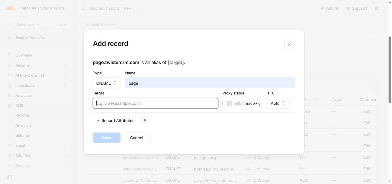 Paste Required Value in "Target"