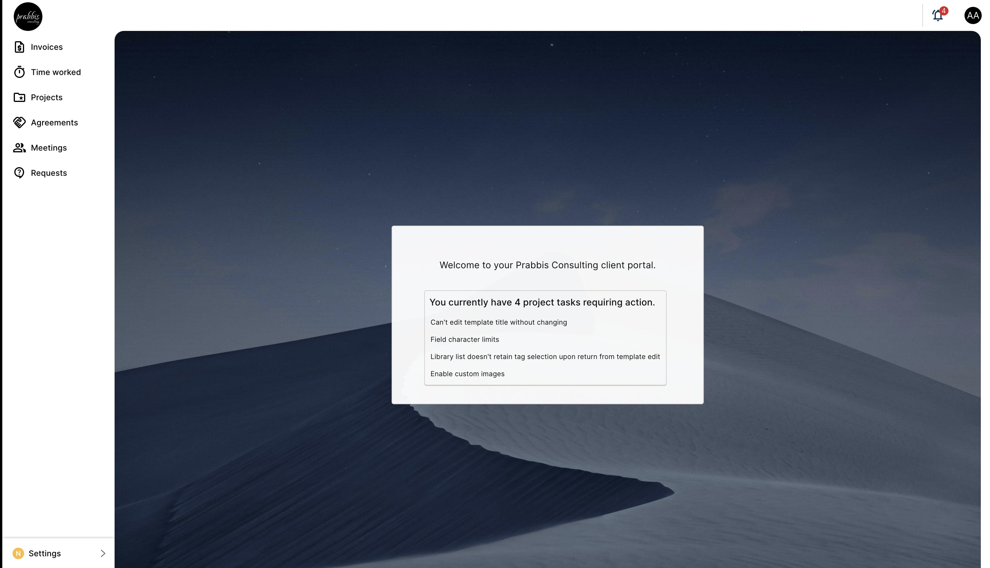 On Successful login, you should see a screen like the below