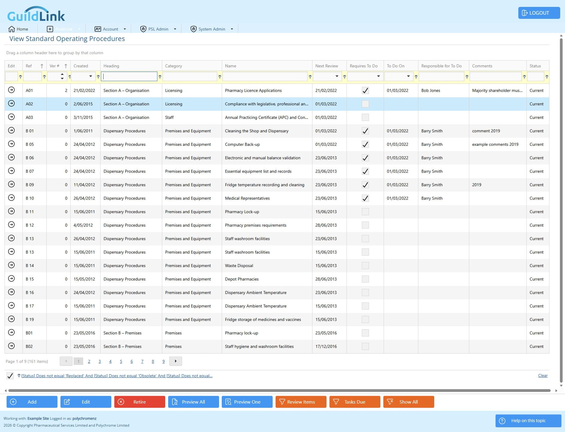 Click on "Heading" and drag to the grouping panel to group by Heading