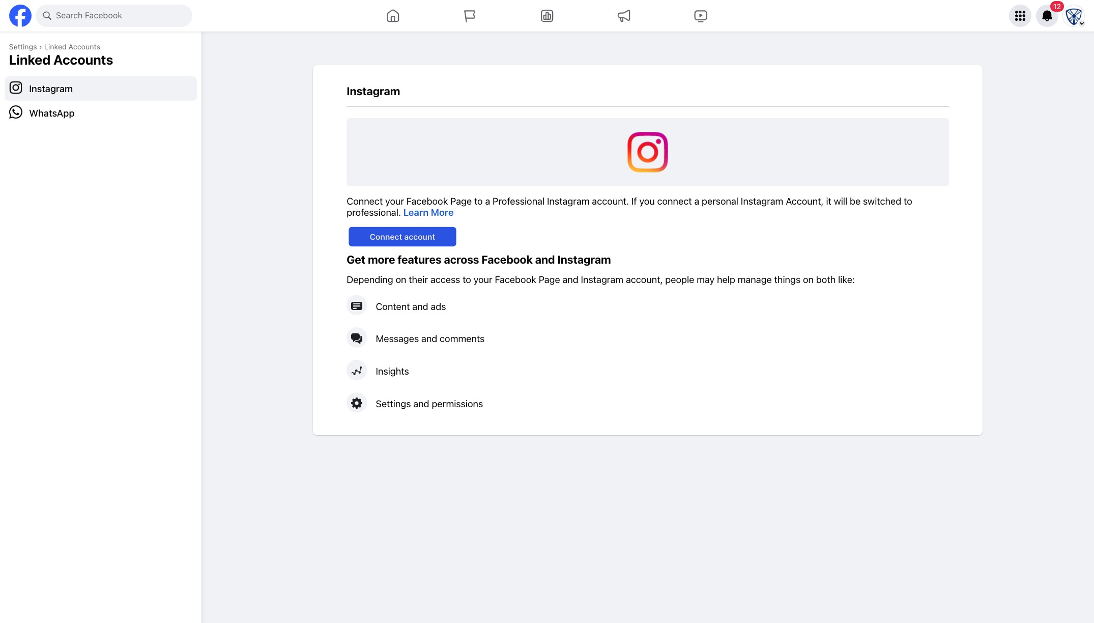 ## Click on "Connect account"