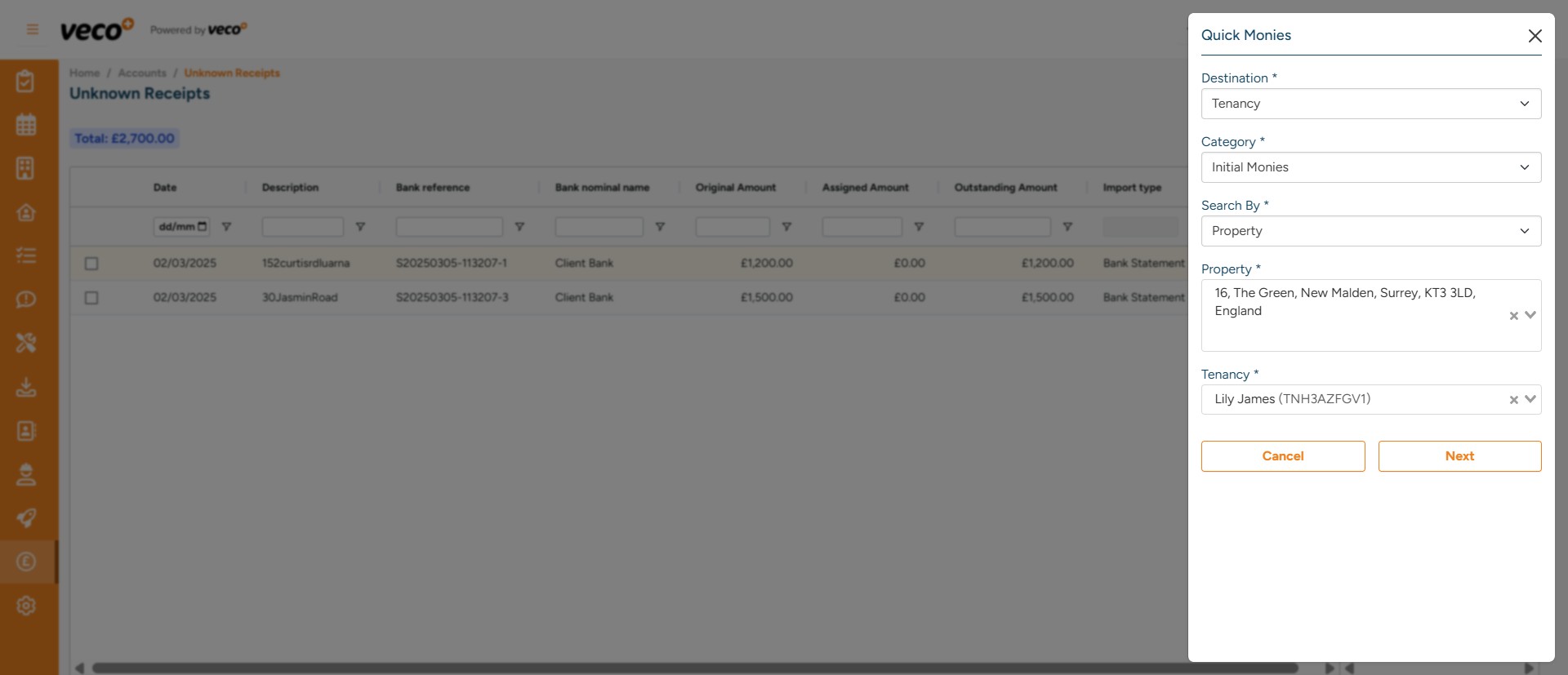 Select the 'Close' icon
