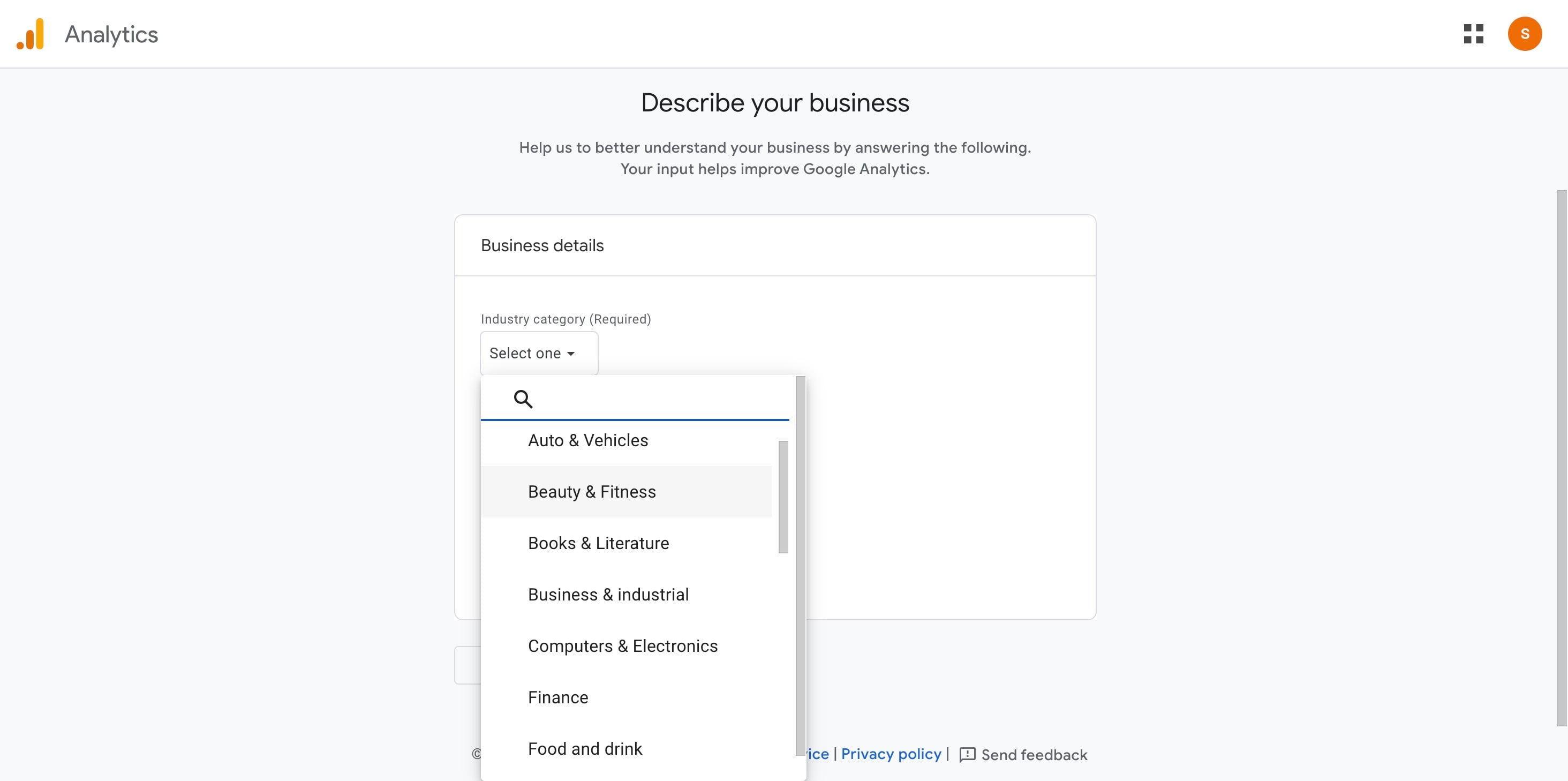 Click on "Beauty & Fitness" (choose your own category)