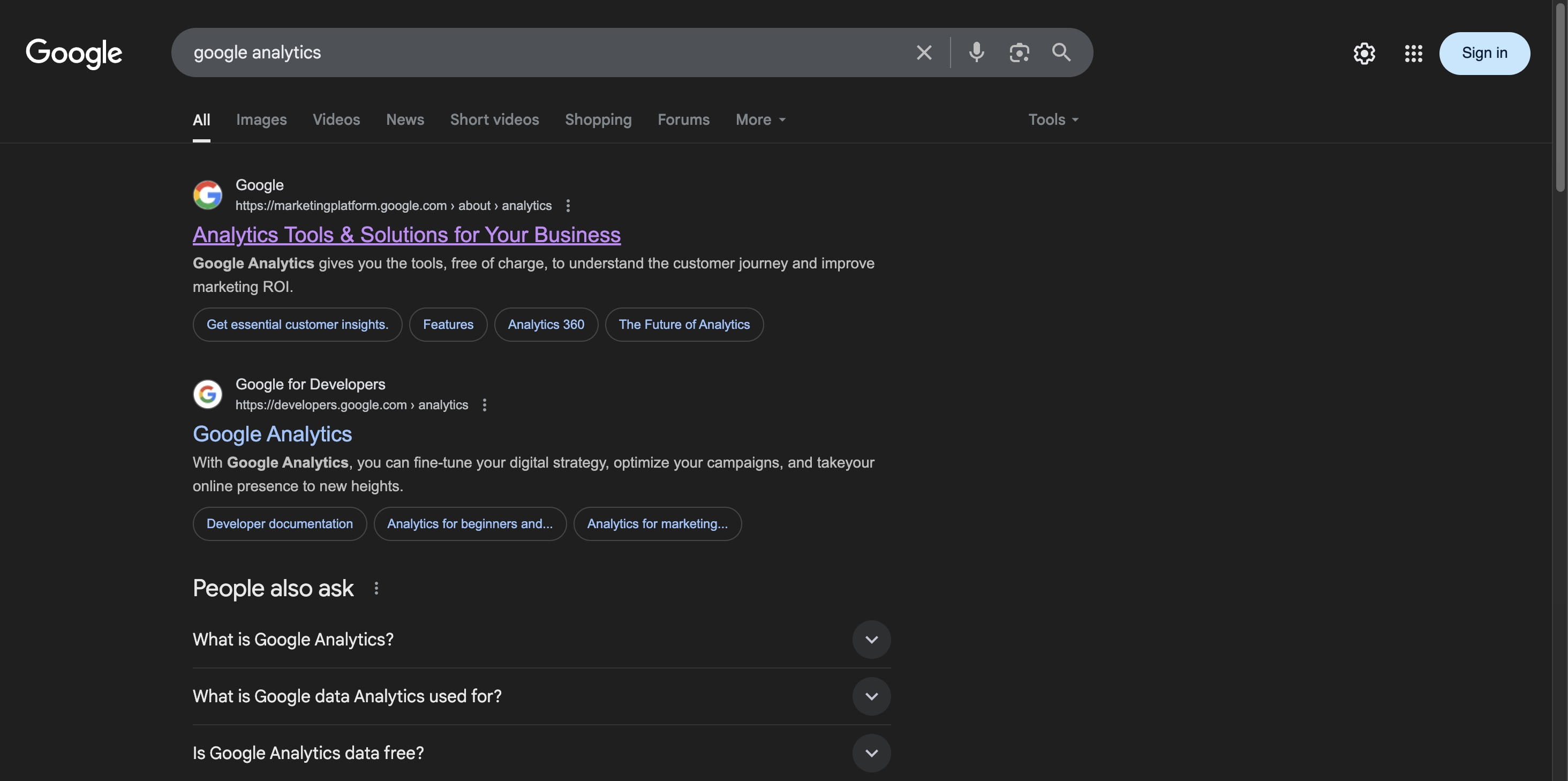 Click on "Analytics Tools & Solutions for Your Business"