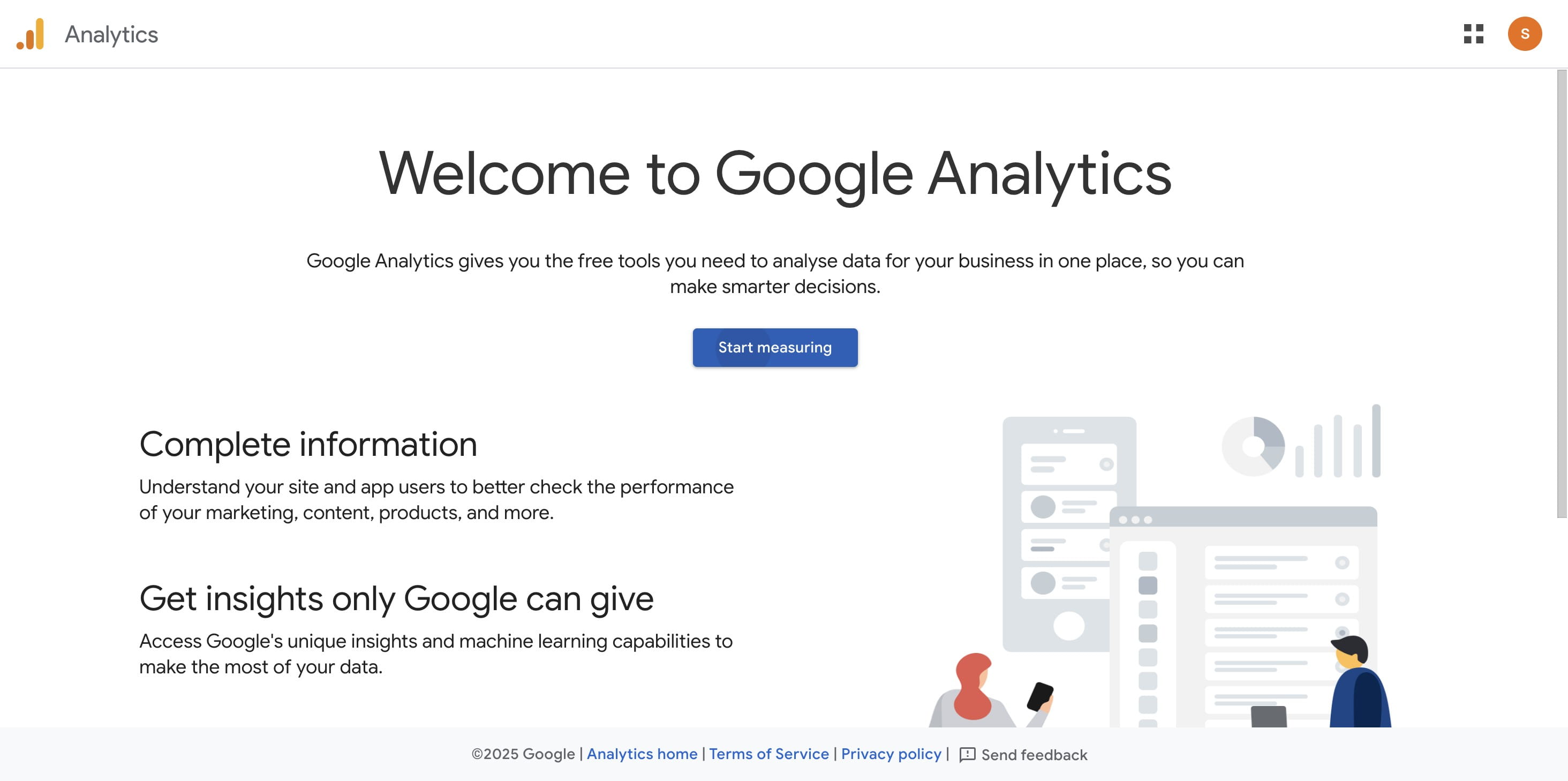 Click on “Start Measuring.”