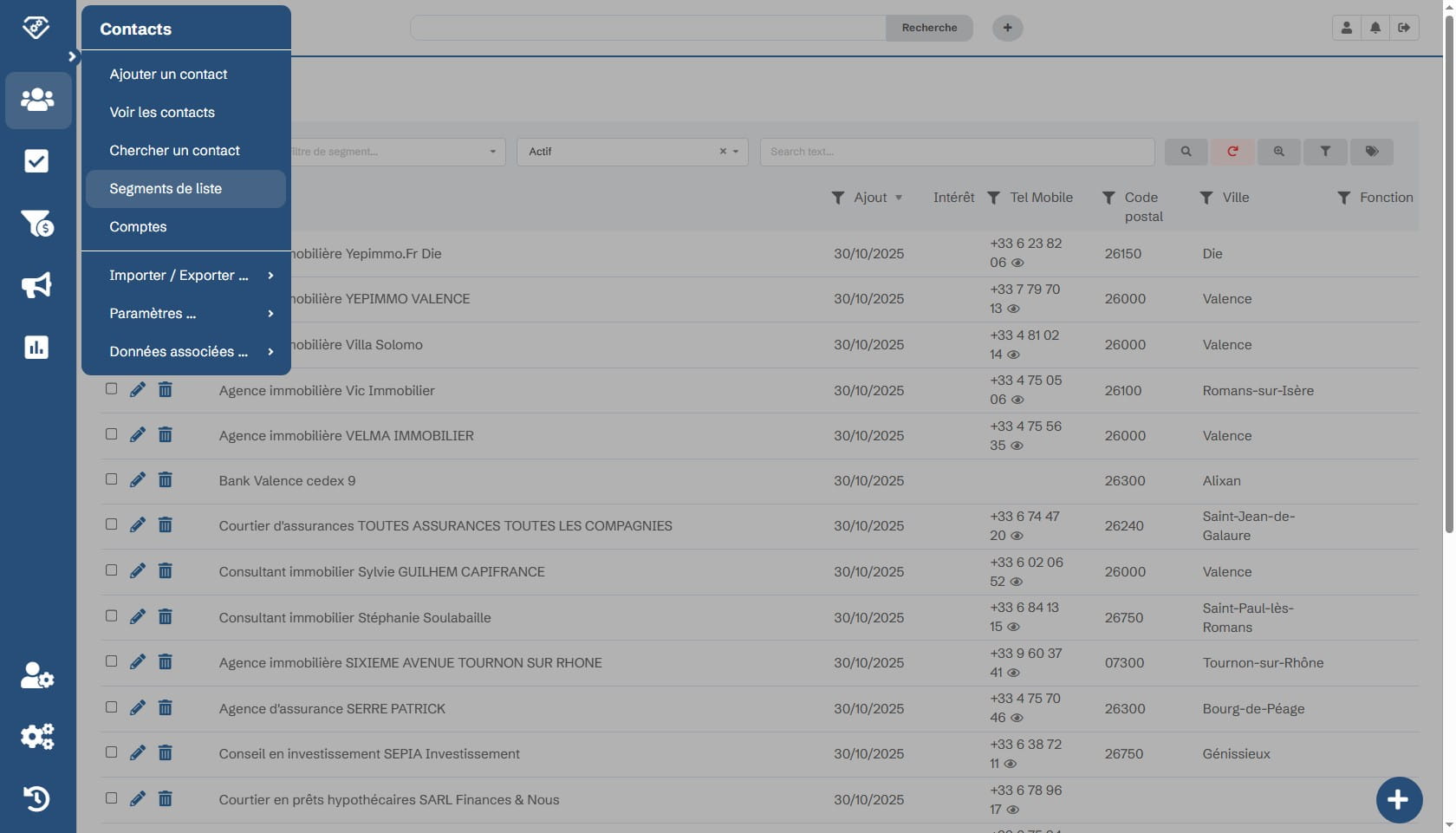 Segmentation des contacts dans BoostKit