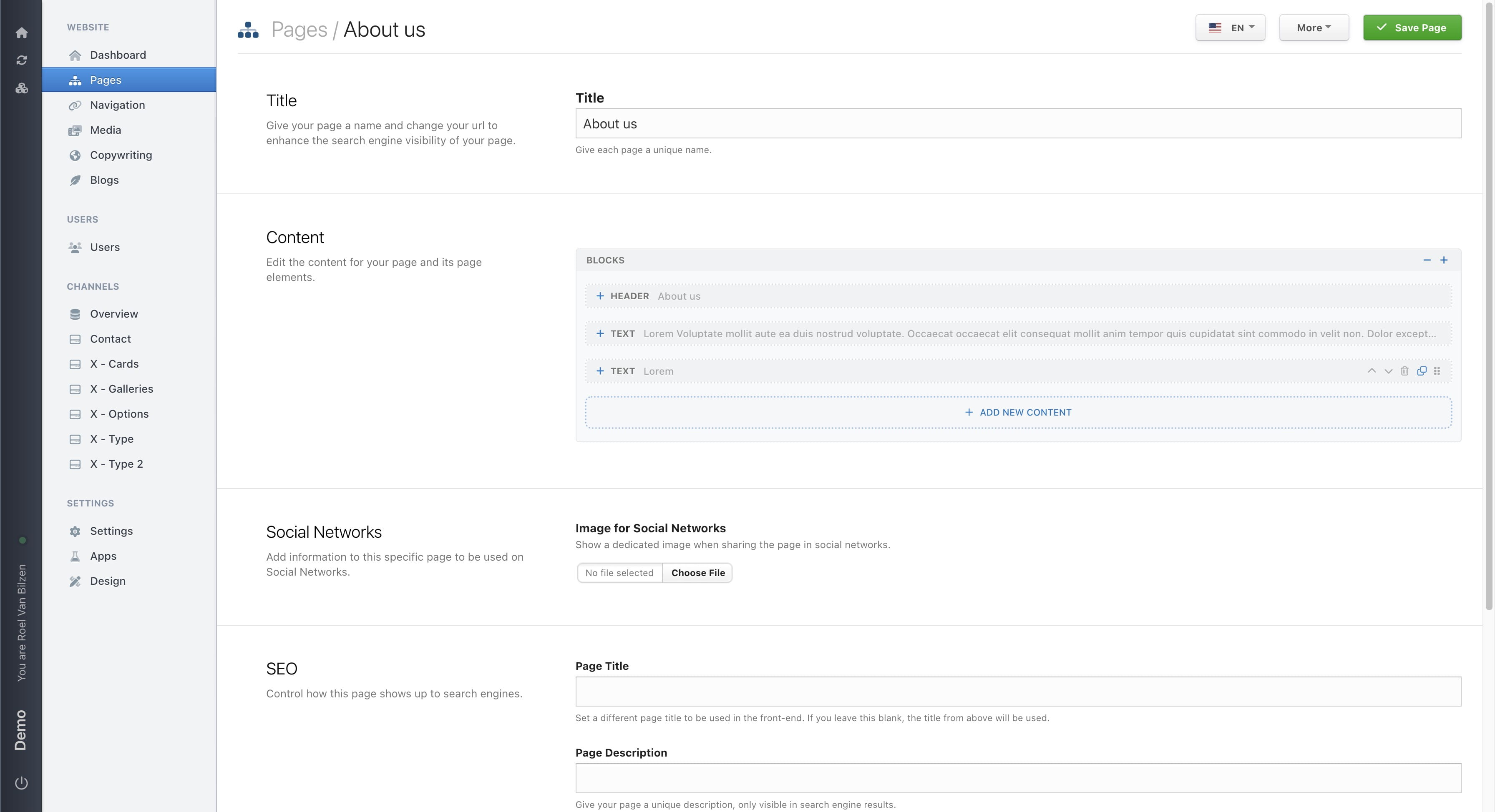When it is needed to add multiple blocks with the same settings, it is best to duplicate a block. This will add an exact copy of the block below it.