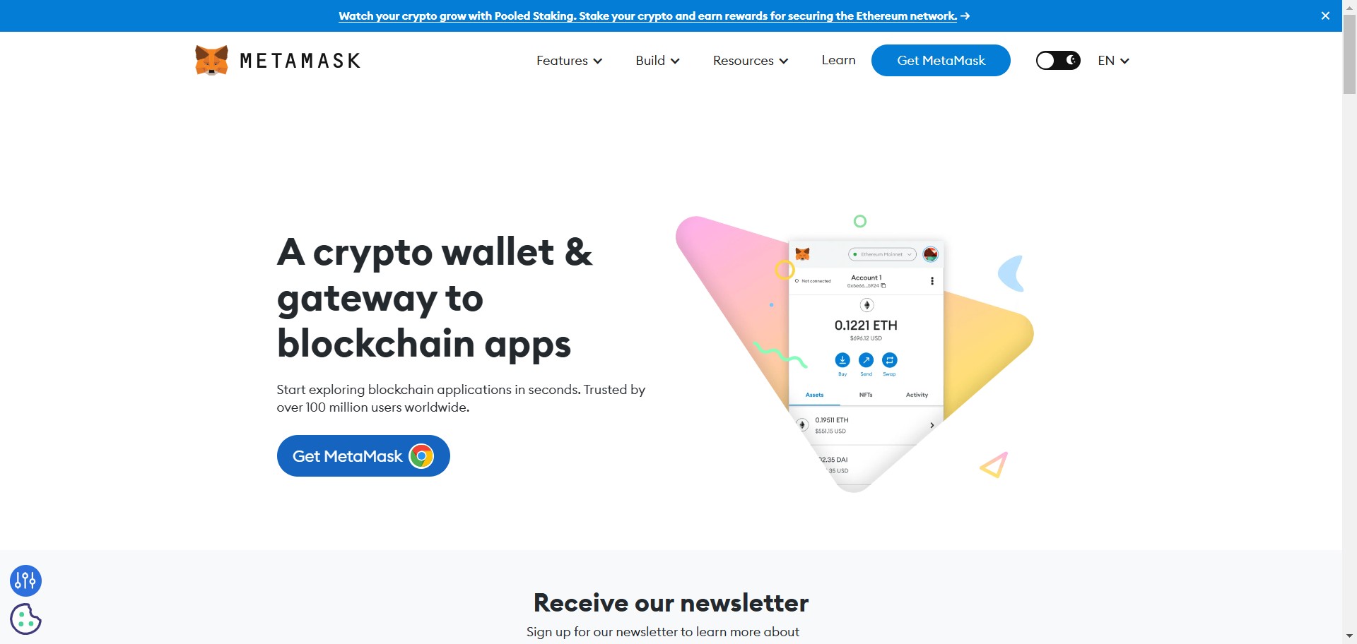 Bấm vào "**Get Metamask**"