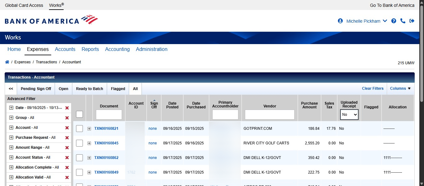 Clicking it once will sort it from smallest to largest, or "none" to "AH APR ACT", so click it again to sort from largest to smallest.