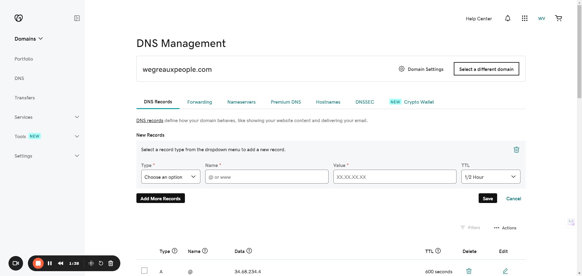 Click on "Choose an option"