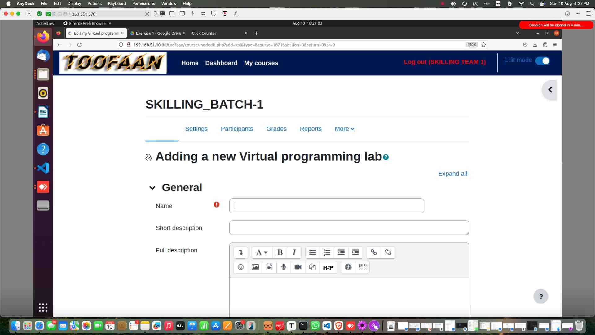 Give the exercise name