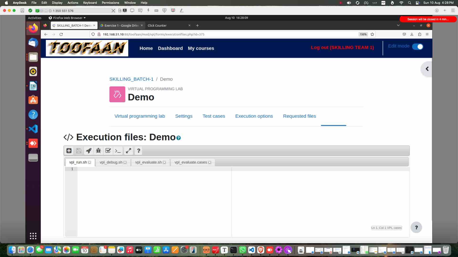 Update "vpl_run.sh" and "vpl_evulate.sh" file from the drive