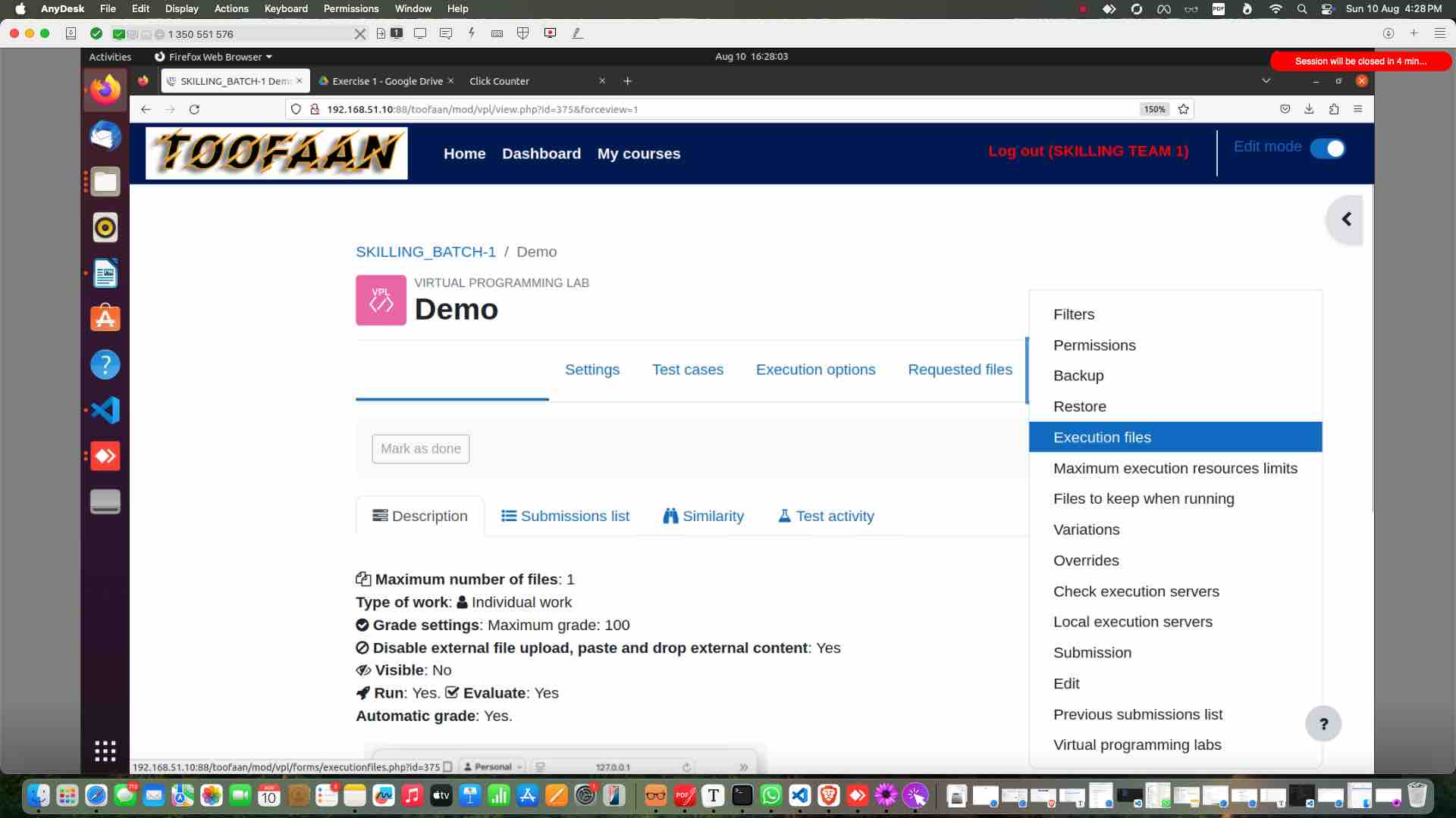 Select execution files