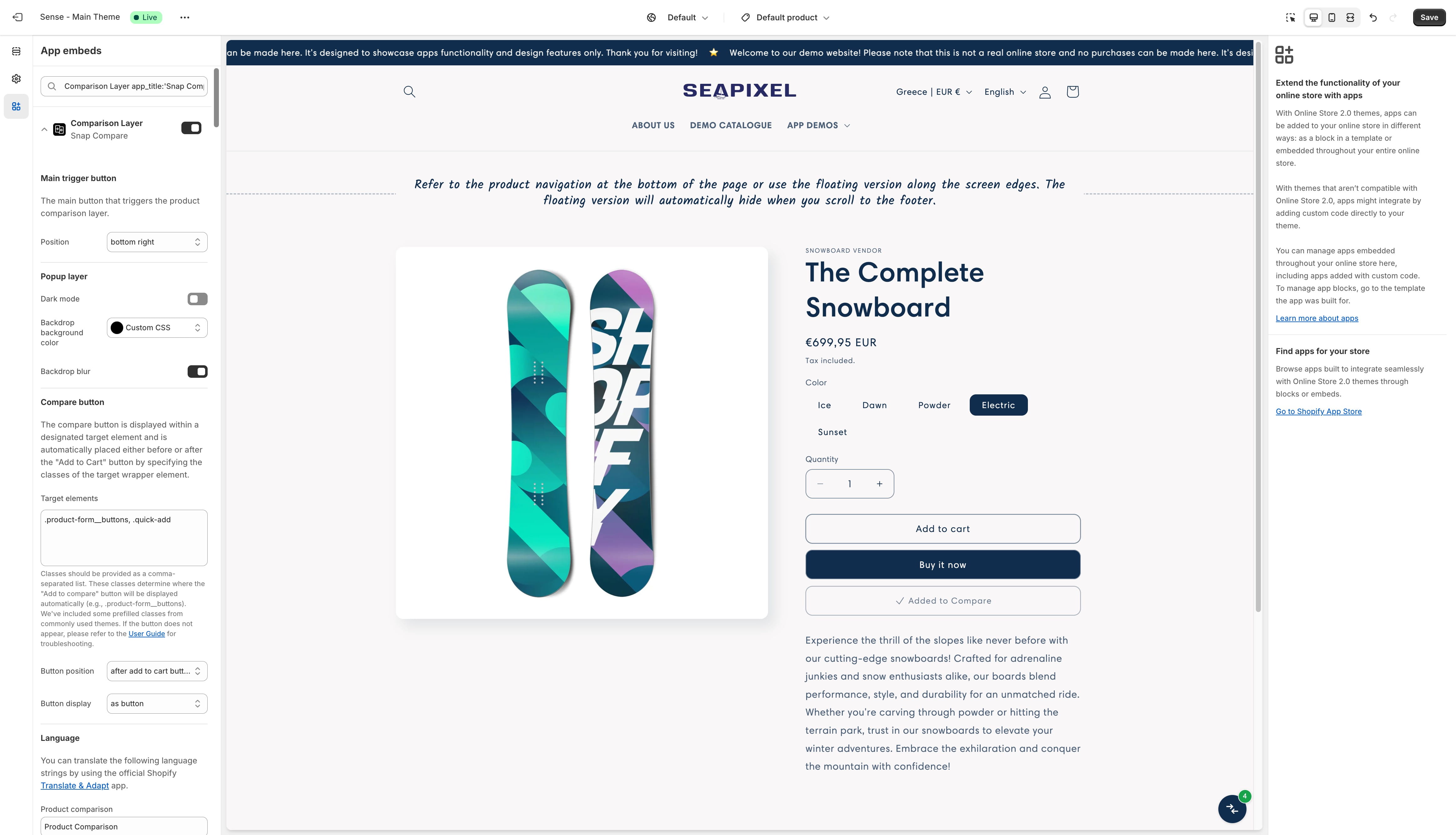 Once you've added a few products, let's check out the comparison grid to see how it looks.
