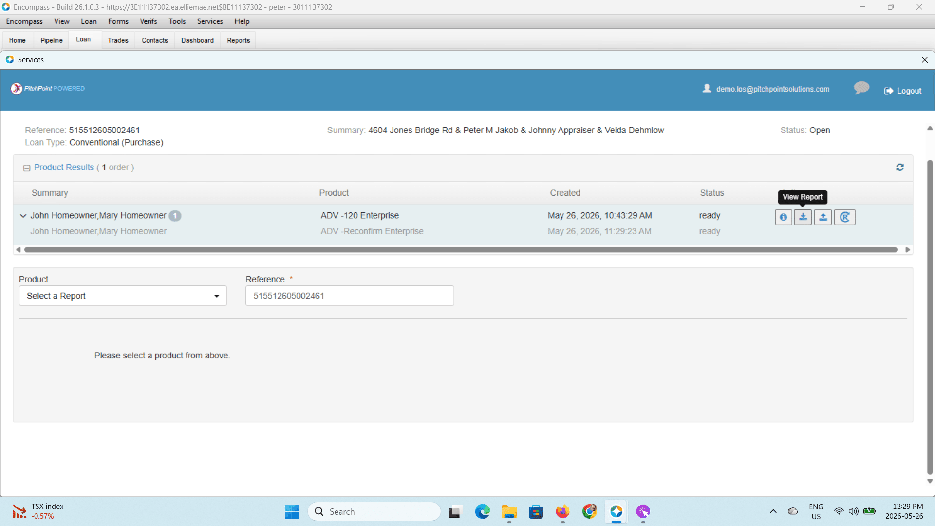 Once the ADV-Reconfirm is complete you can use all <View Report> button to see your updated report.