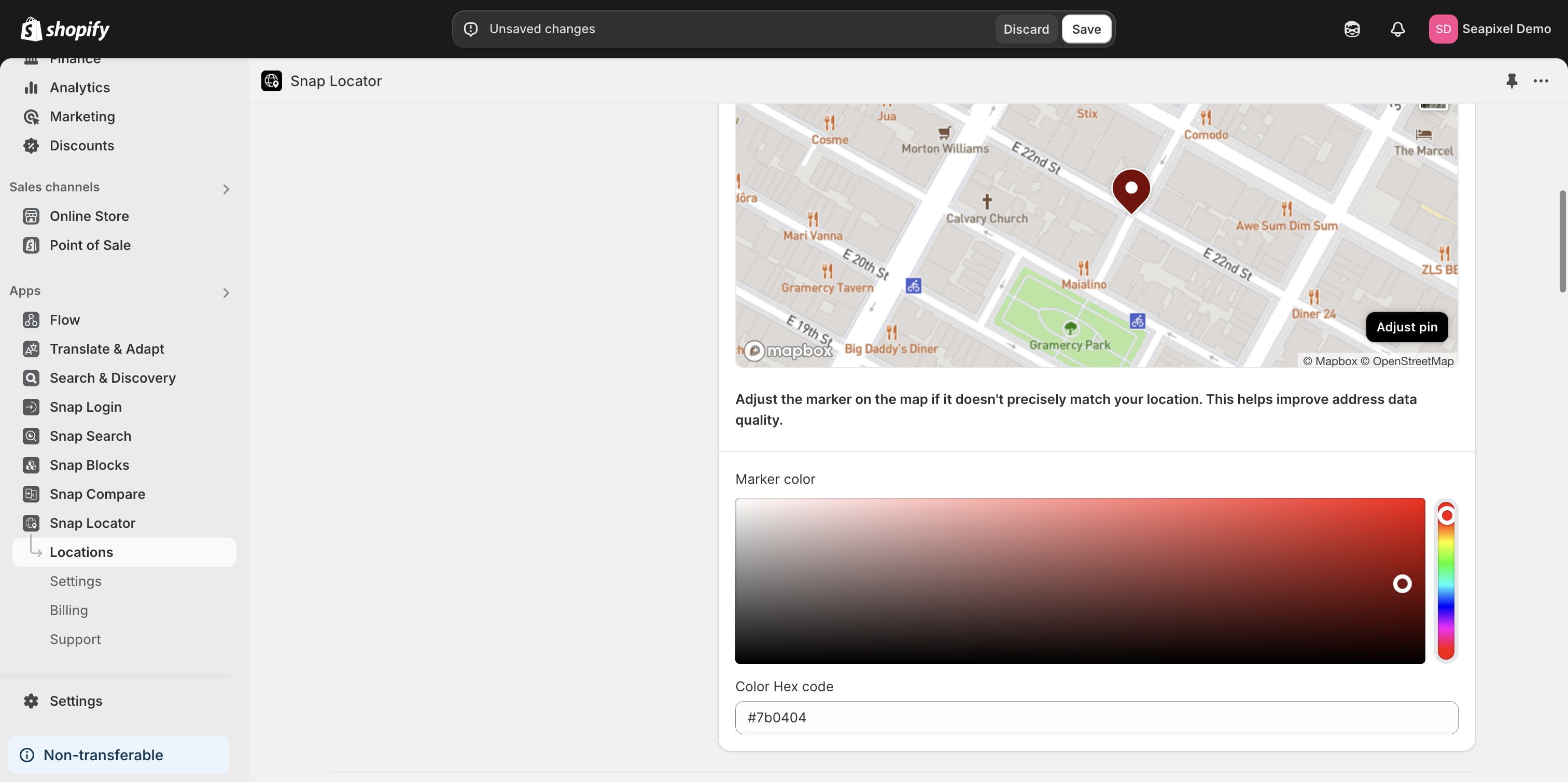 Additionally, you have the option to customize the pin color.