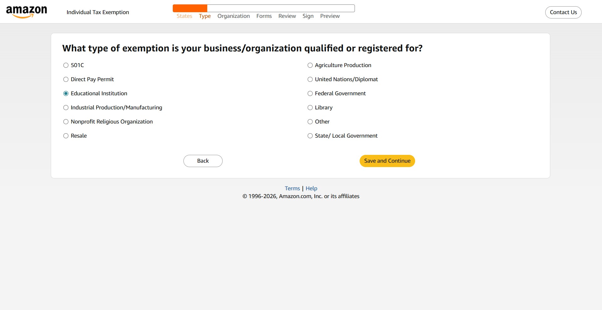 And click Save and Continue.