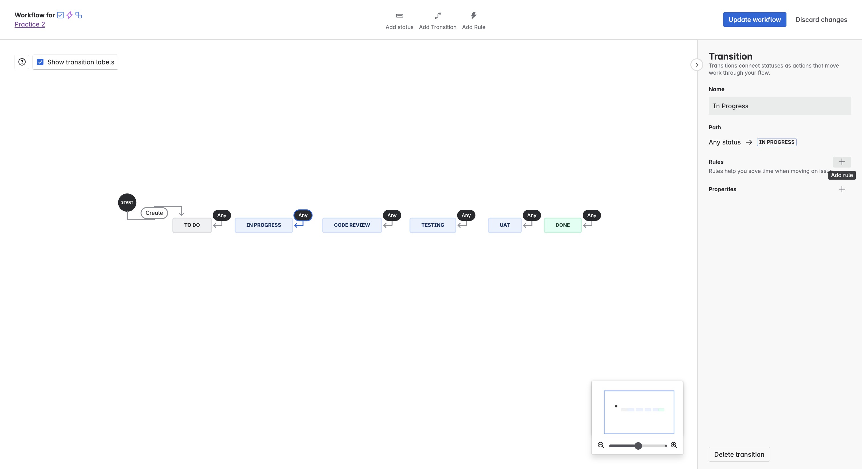 Click on the Add icon near rule