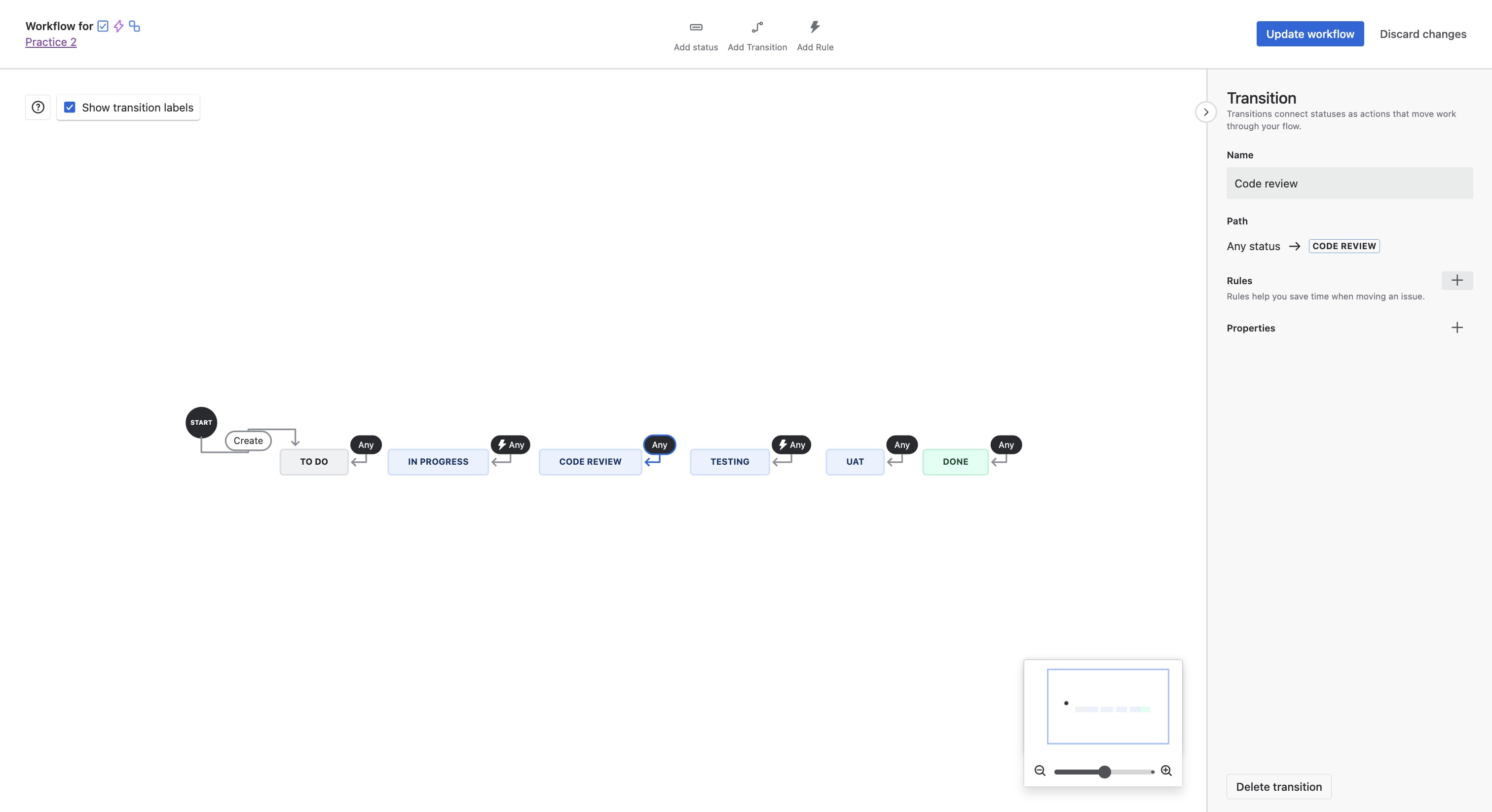 Add a similar rule to the Testing lane using the "Developer Notes" field