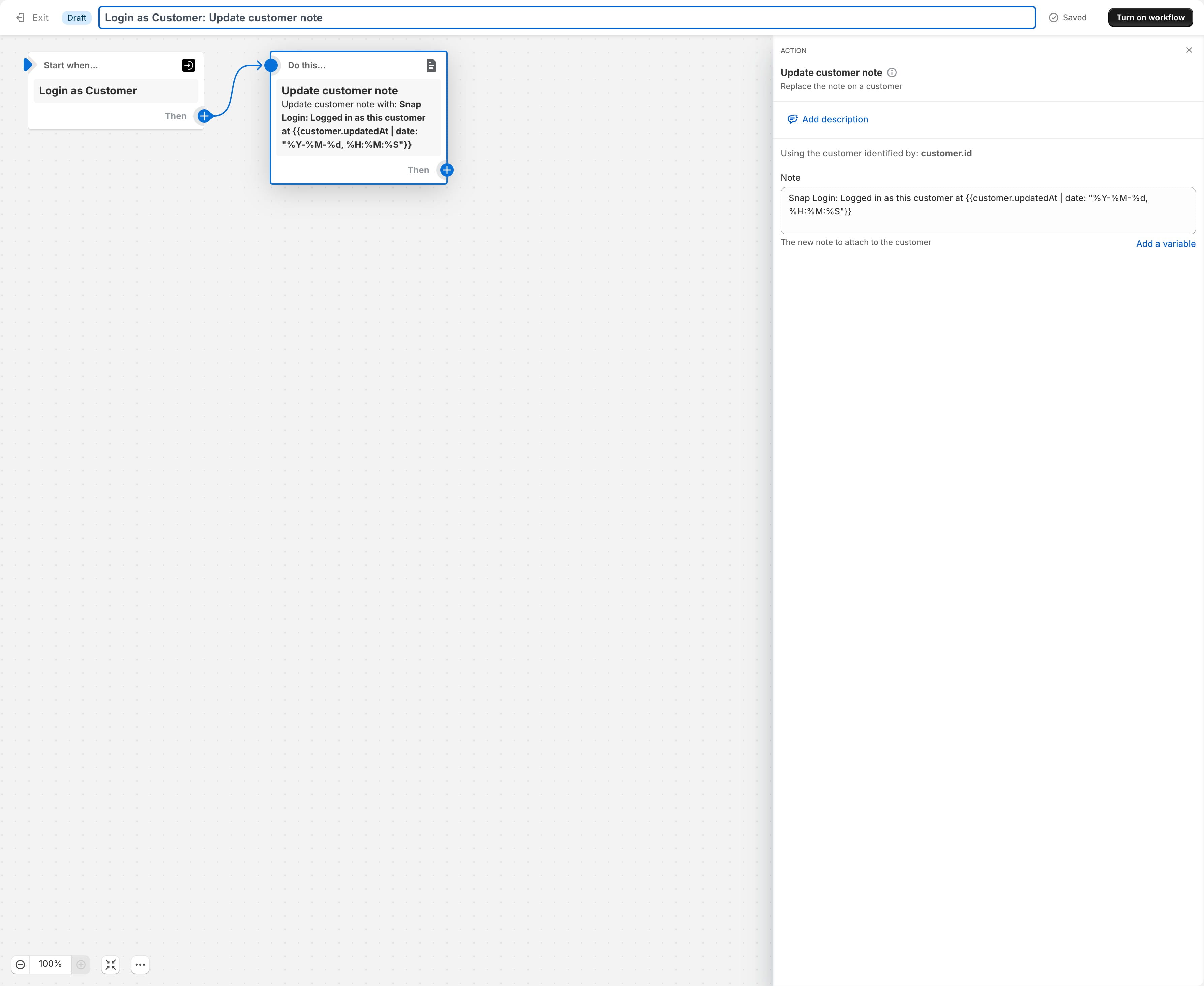 Remember to name this workflow to suit your needs.