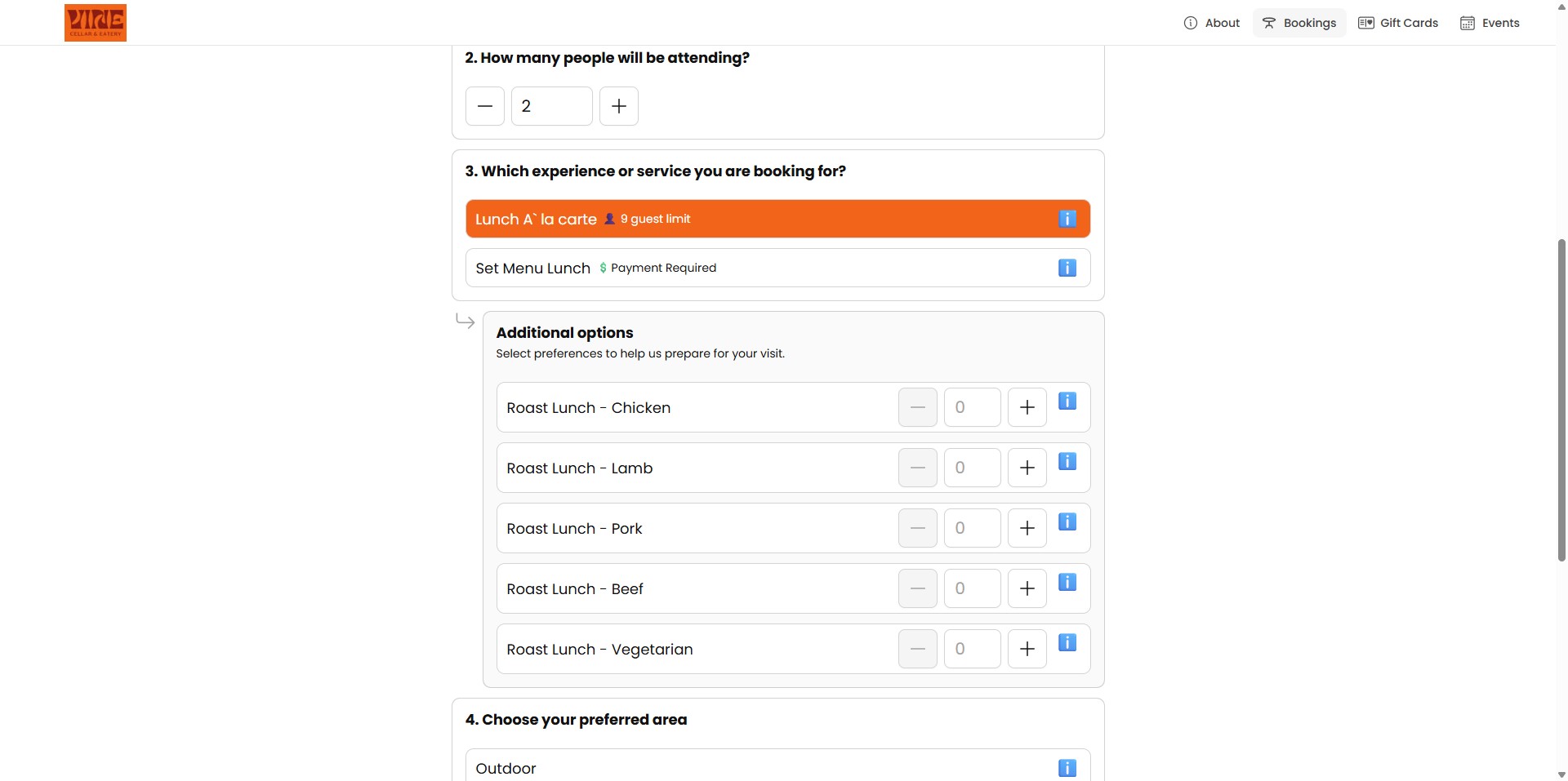 They can optionally add the number of options up to their booking guest limit. 
