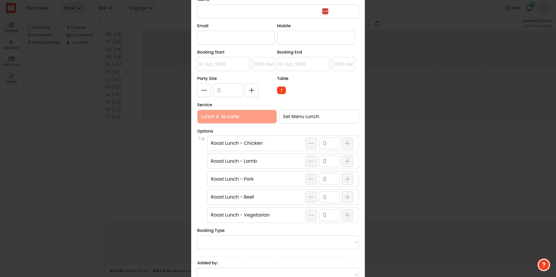 When you add bookings via your dashboard, you'll also see these options. 
