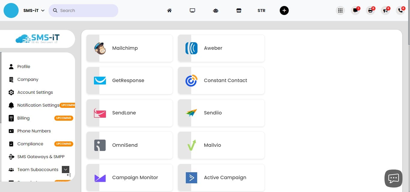 Browse through the list of available integrations. Select the ones that align with your business needs. You can scroll down to explore all options.