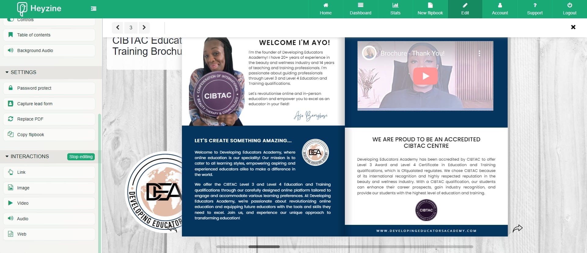 Visit other Interactions sections