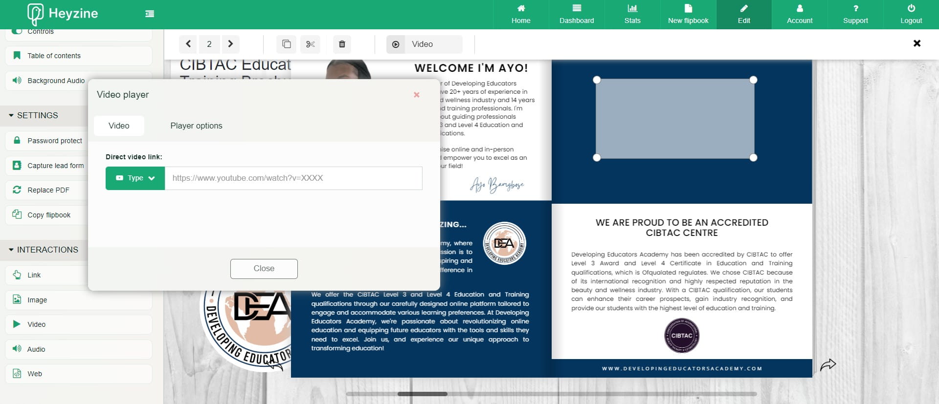 Draw out a rectangle shape on the page. 
This opens up a new box 