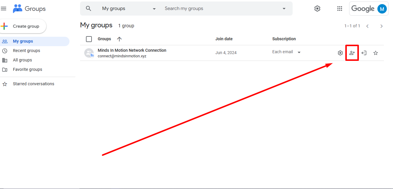 Once you've logged in, **click on** the 'Add Members' button next to your Group Name.