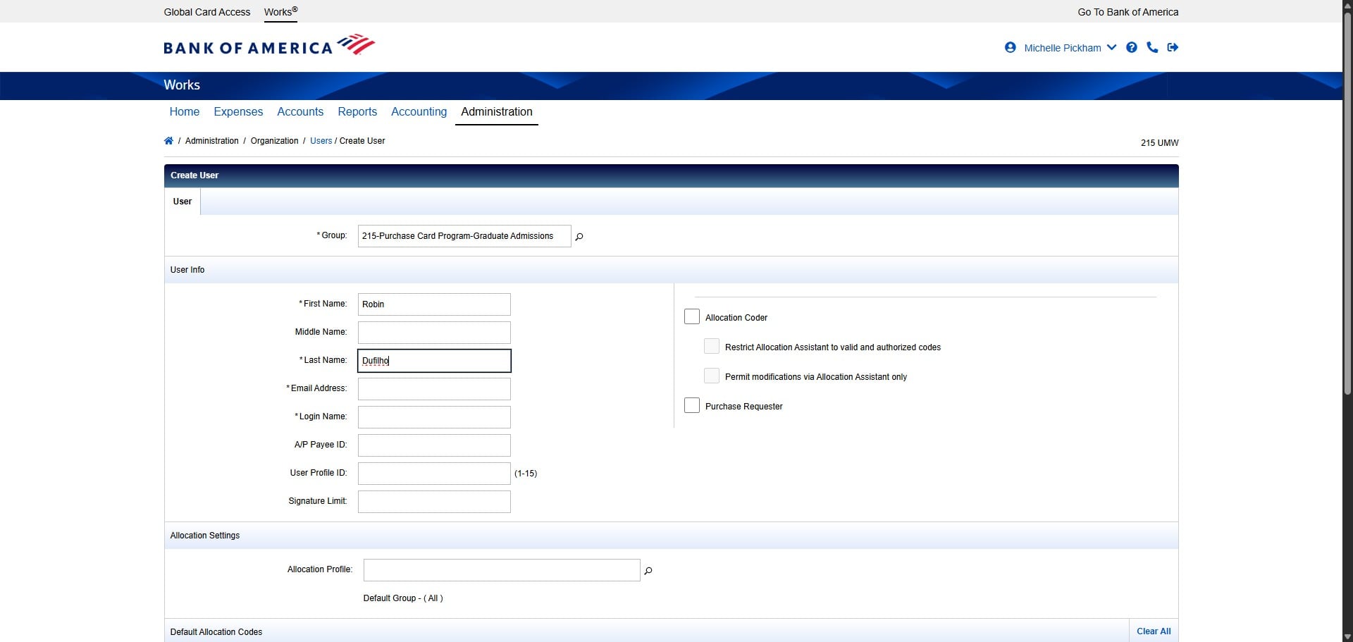 Enter the Cardholder's Email Address.