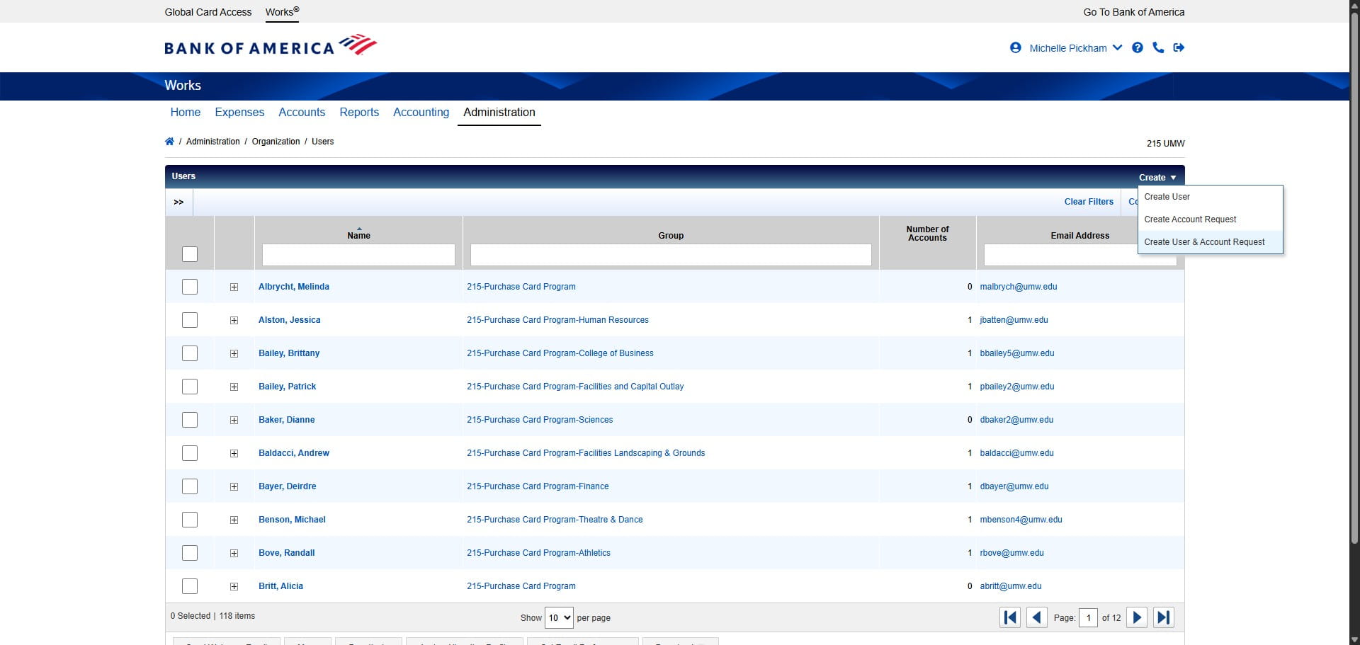 Click on "Create User & Account Request"