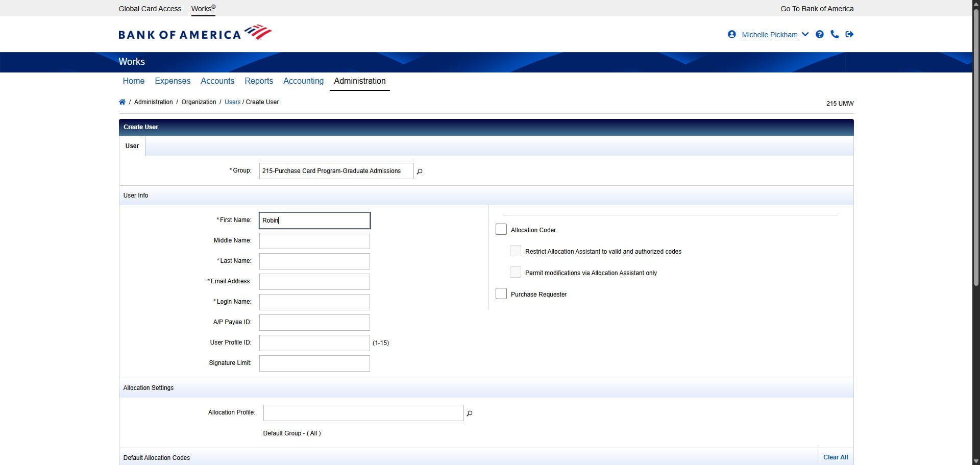 Enter the Cardholder's Last Name.