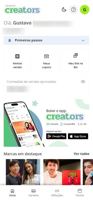 **Pronto!** Agora você já pode divulgar os produtos da marca e acompanhar suas atividades como afiliado.