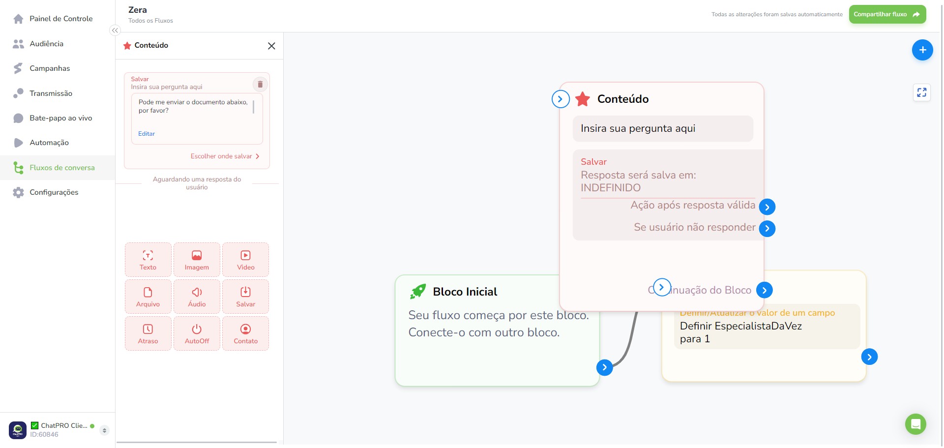 Click on "Escolher onde salvar"