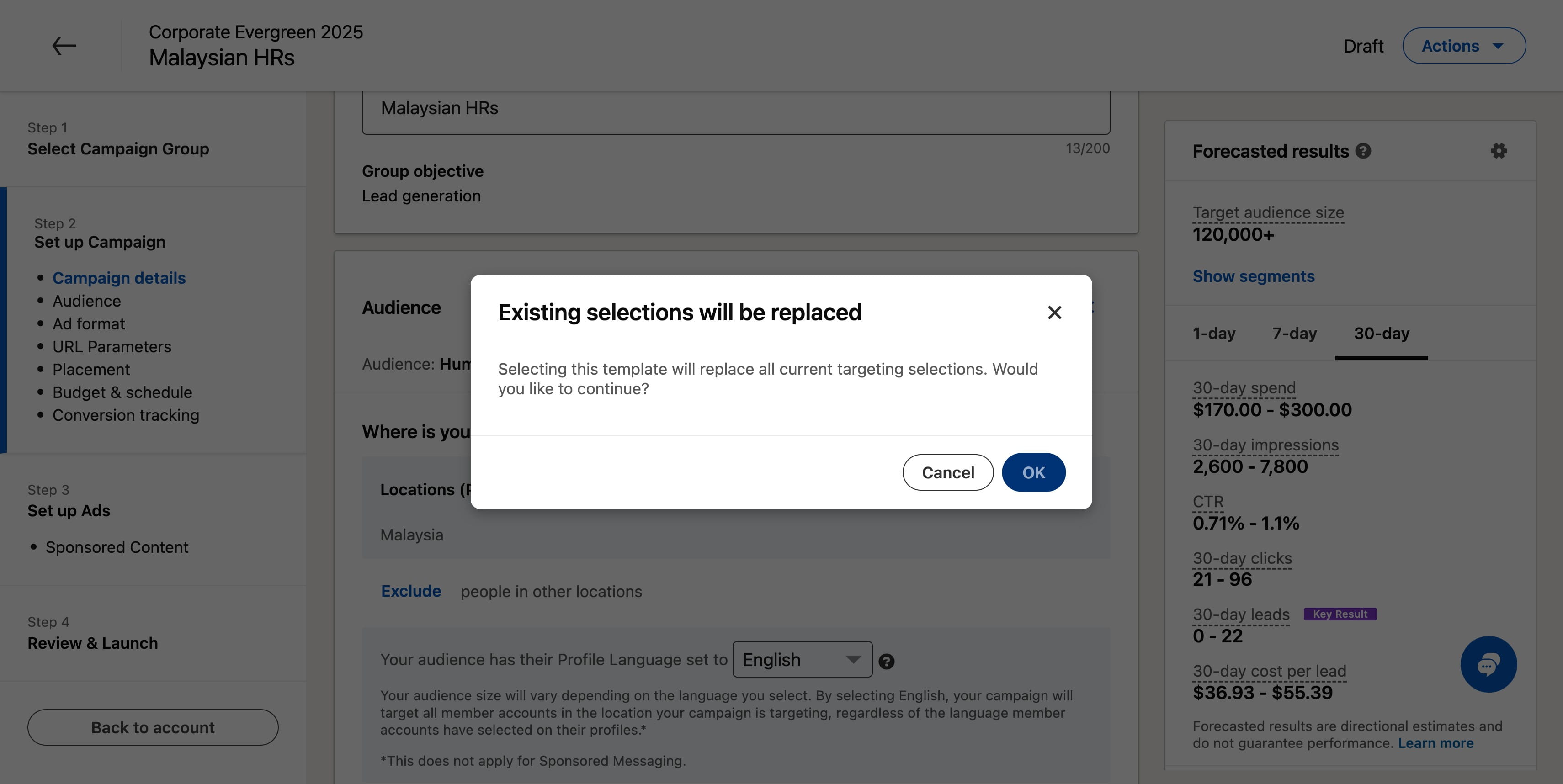 Click on "OK"