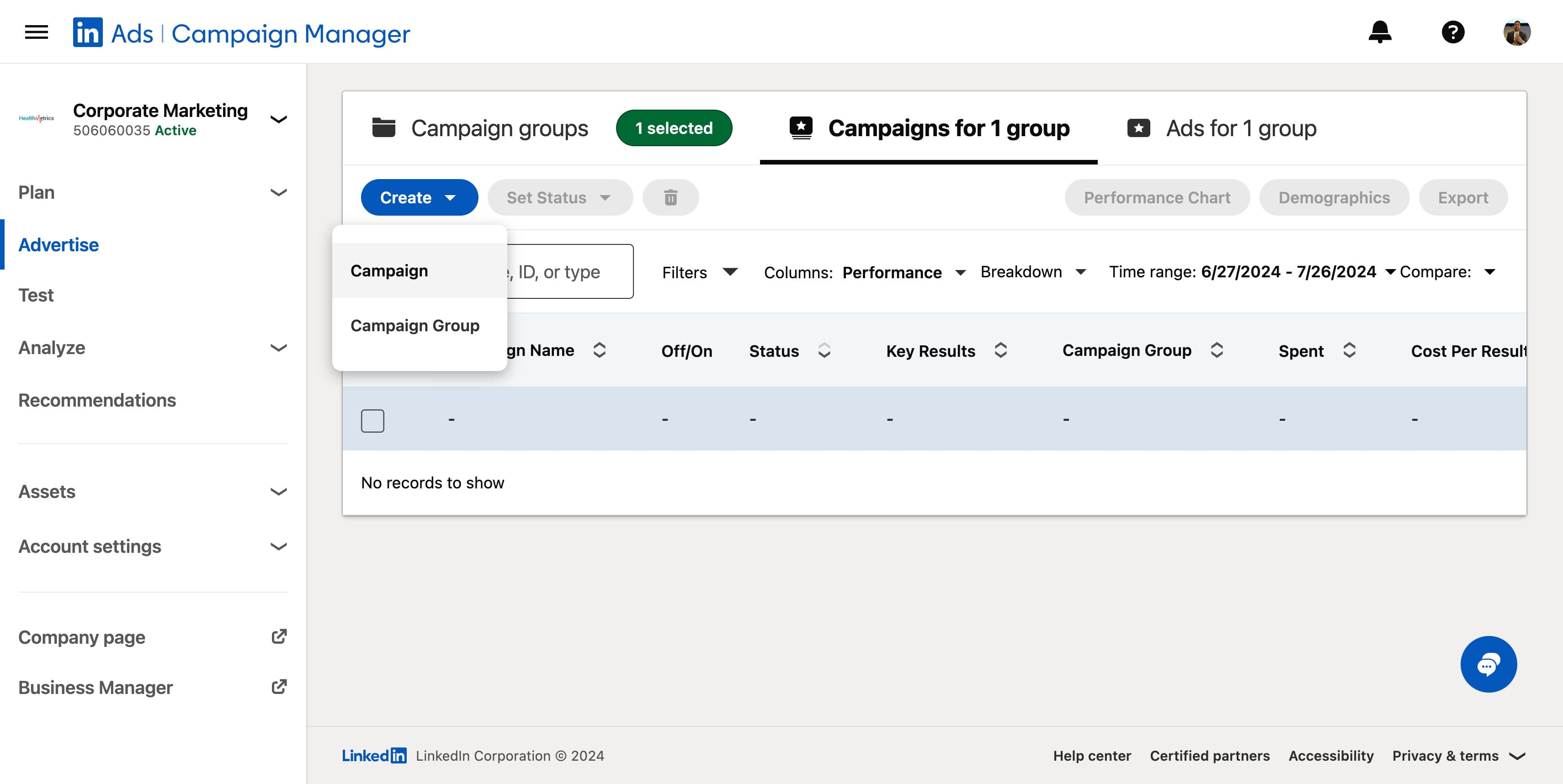 Click on "Campaign"