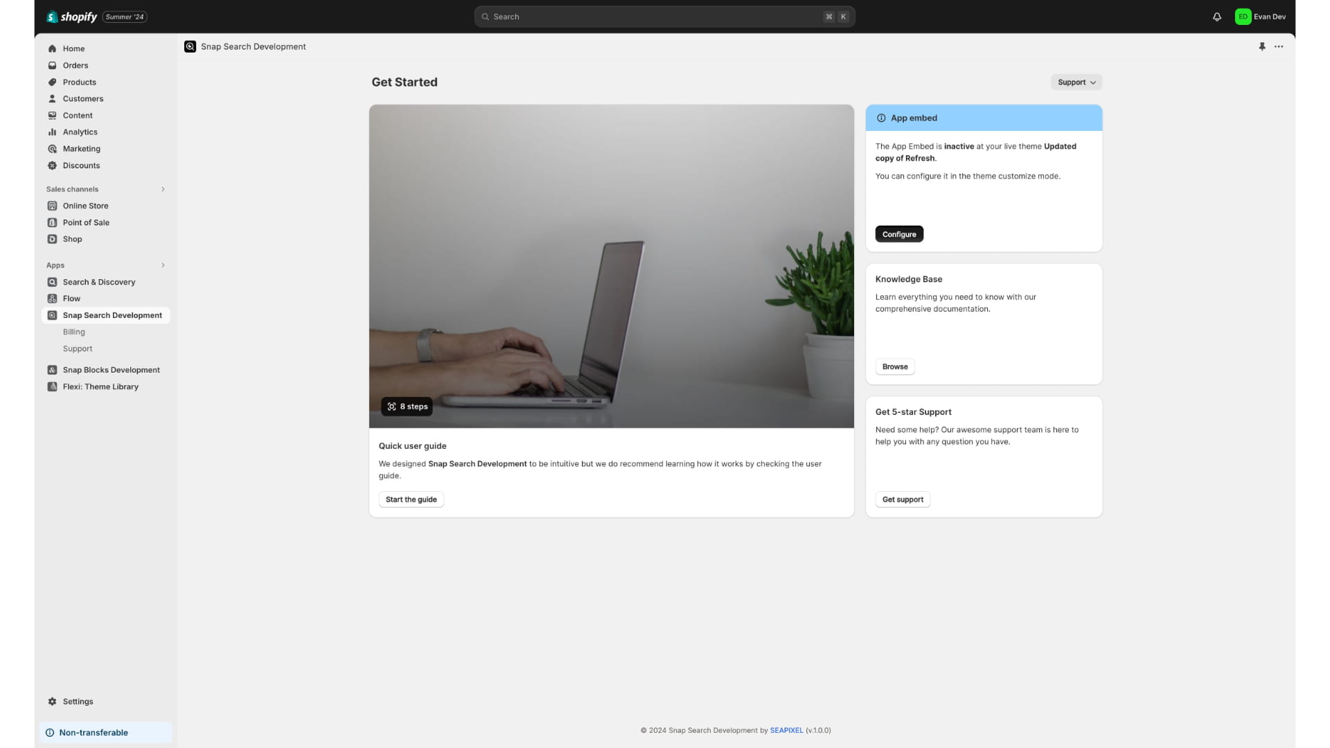 Click "Configure" to access the app embed in the Shopify theme editor.