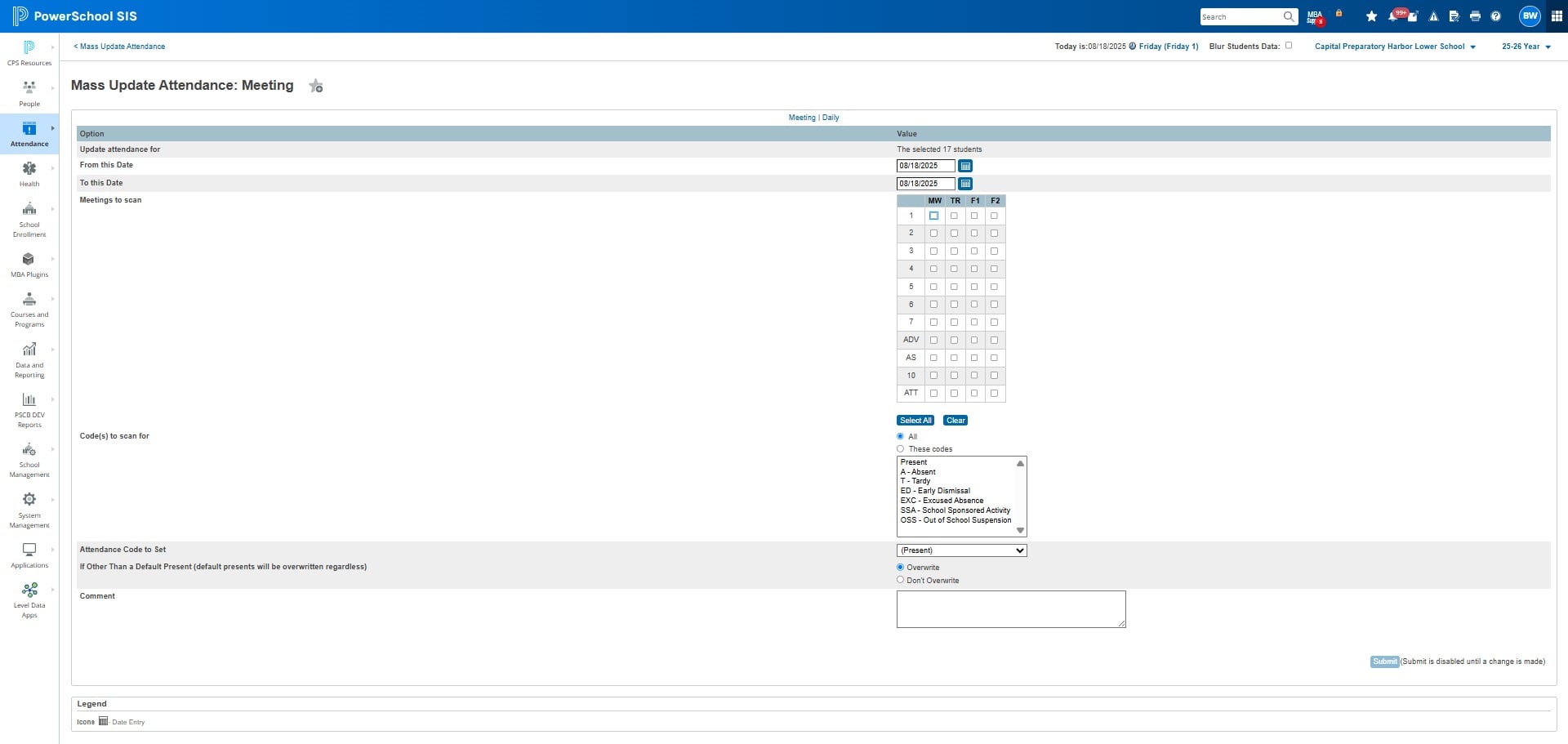 Make sure you are in the MEETING tab