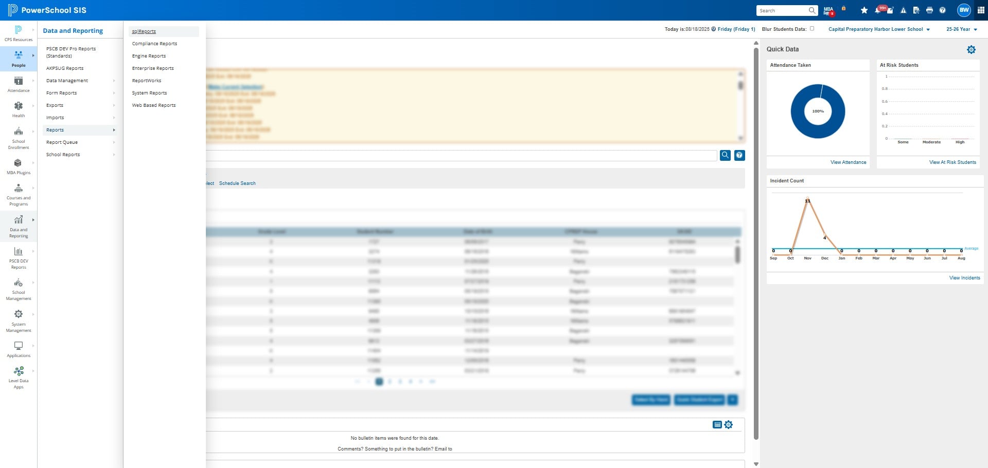 Click on "sqlReports"