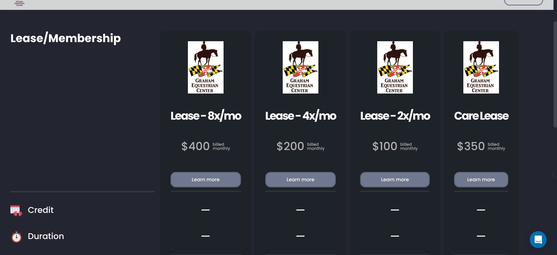 Click on "Learn more" under the lease option that you want