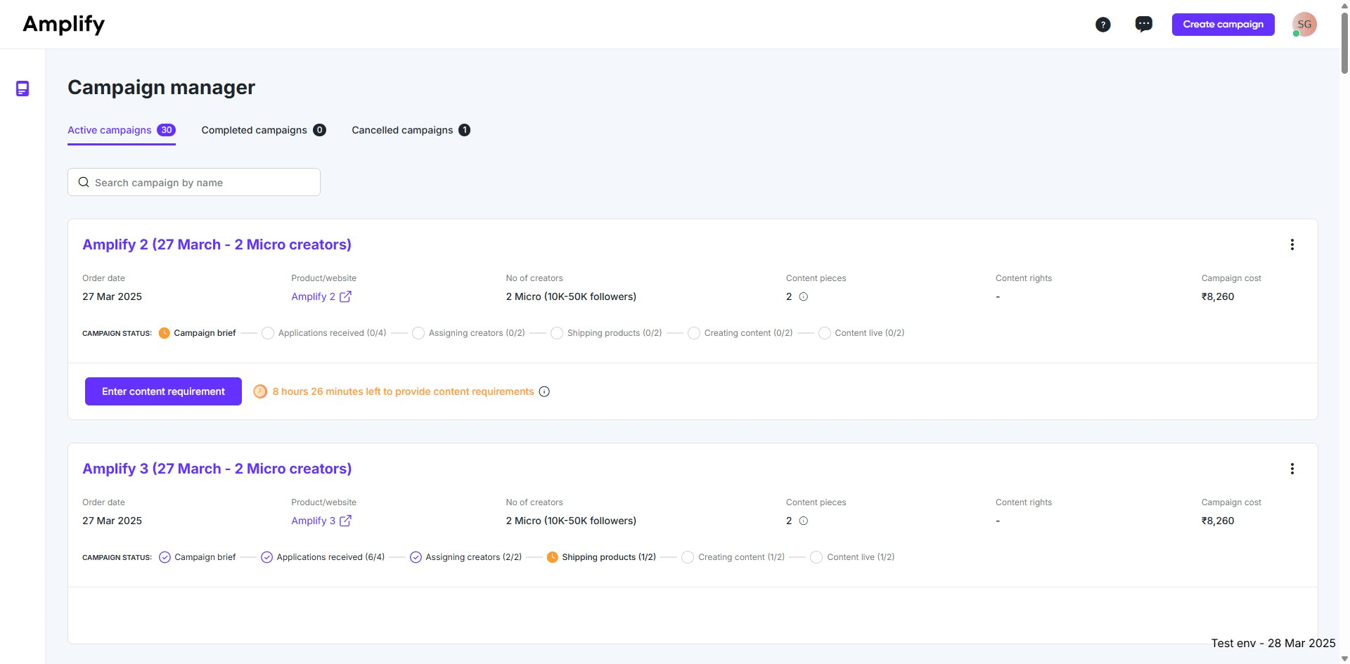 Go to campaign manager and click the campaign.