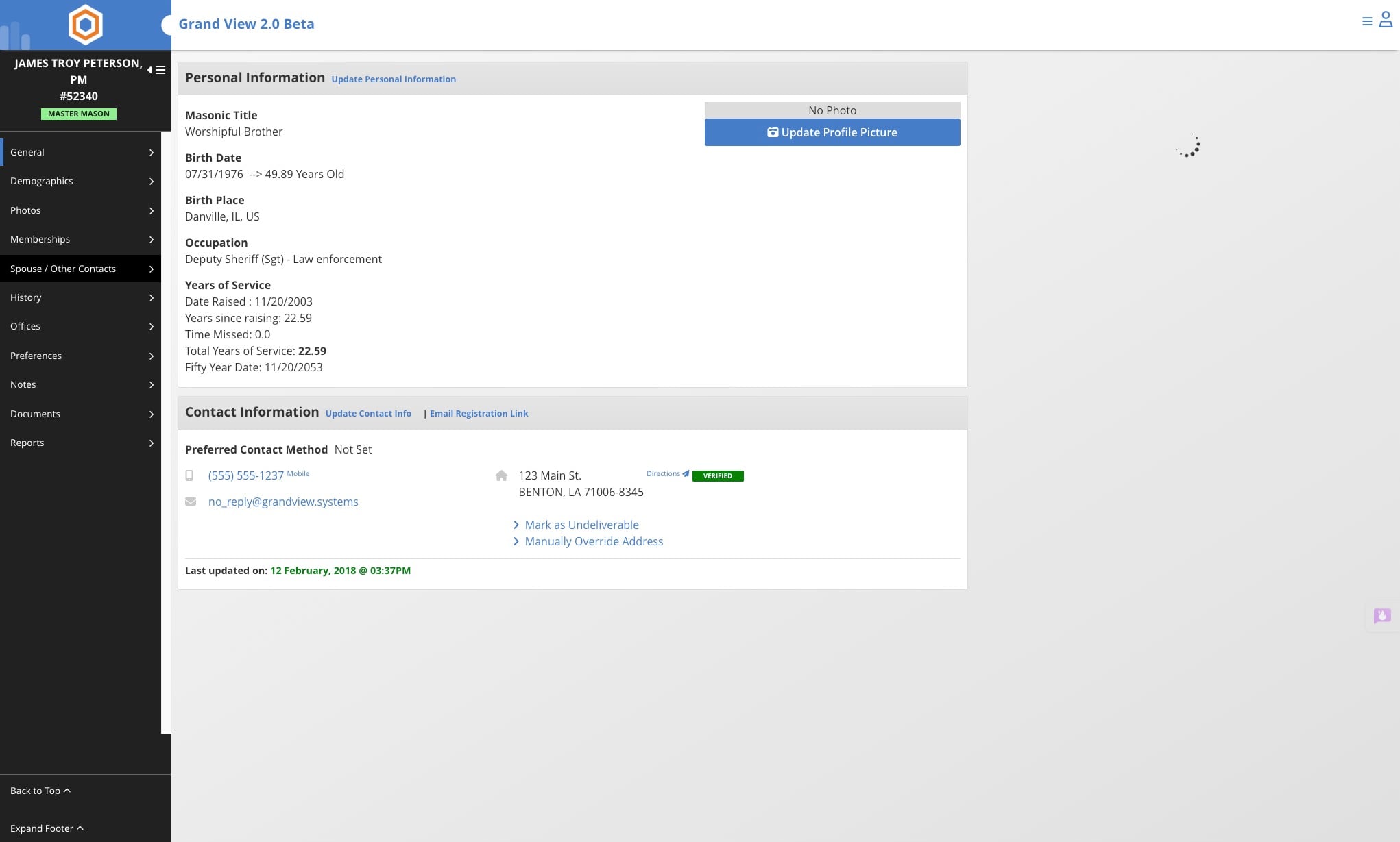 Click on "Spouse / Other Contacts"