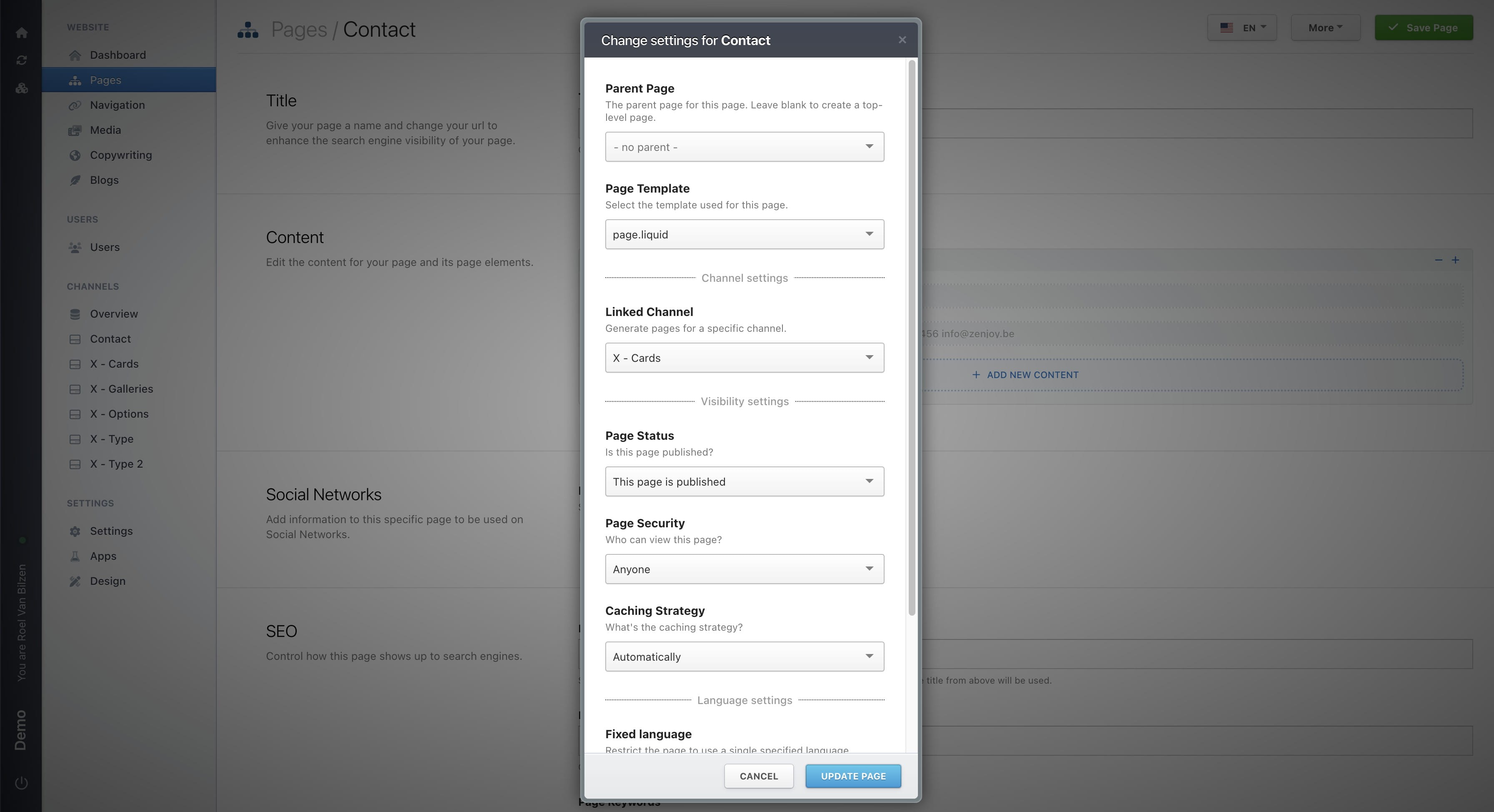 Right now the setting "Channel Filter" is not yet visible. This is only visible when a "Linked Channel" is selected.