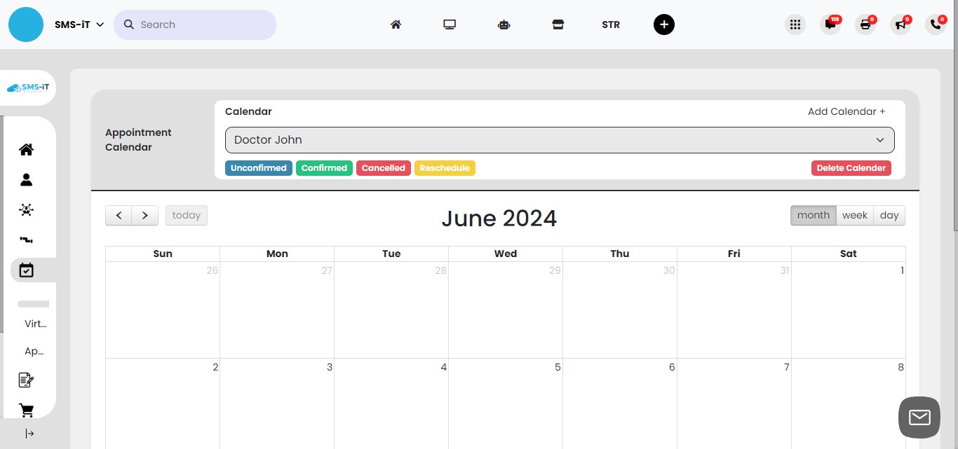 From the calendar pull-down menu, select the specific calendar you wish to manage.