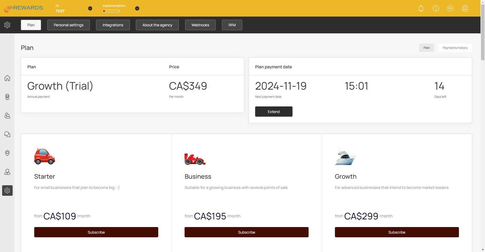 Click on "Extend"