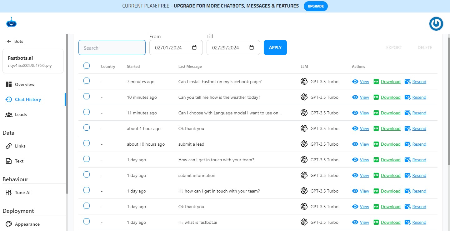 In the "Search" bar type a keyword that you added in the **AI Instruction Prompt**.