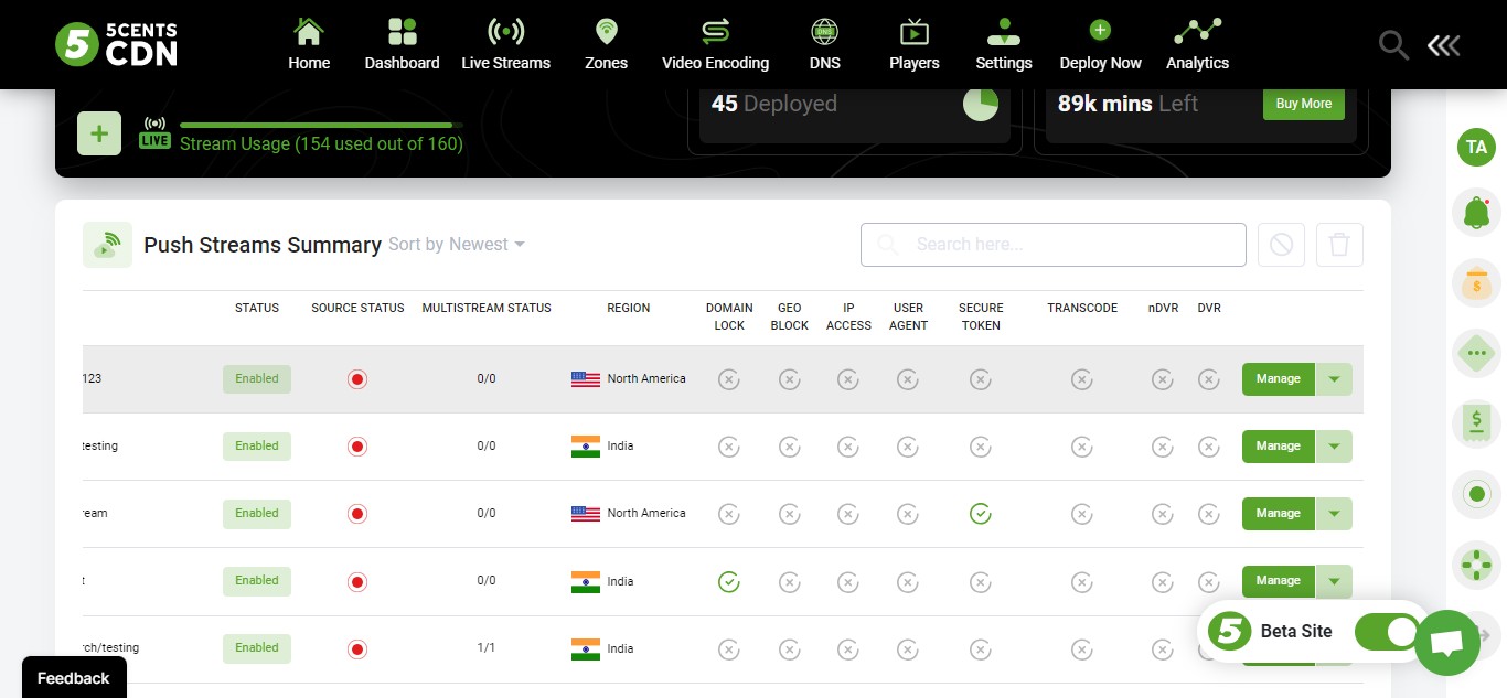 Go to the Stream you want to Enable Domain Lock